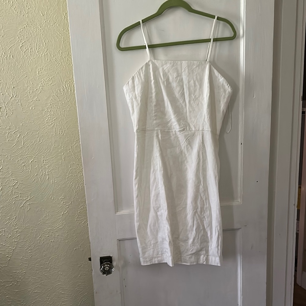 H by Halston White Midi Slip Dress